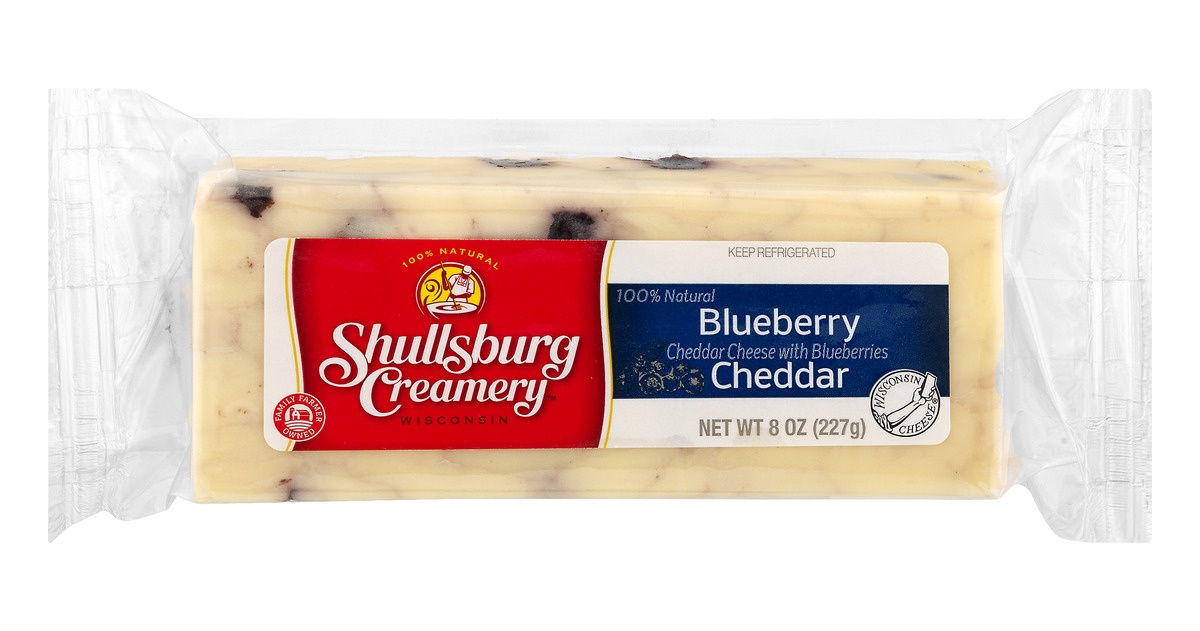 slide 1 of 10, Shullsburg Creamery Blueberry Cheddar Cheese, 8 oz