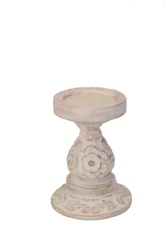 slide 1 of 1, HD Designs Small Wooden Pillar Holder - Natural, 1 ct