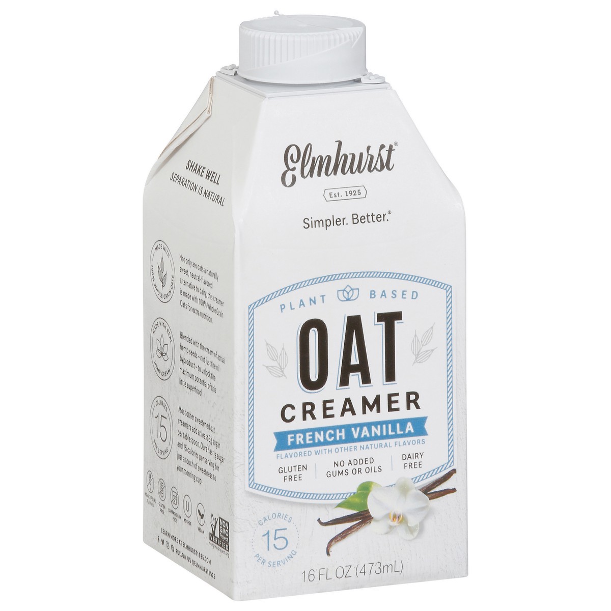 slide 2 of 9, Elmhurst Plant Based French Vanilla Oat Creamer - 16 fl oz, 16 fl oz