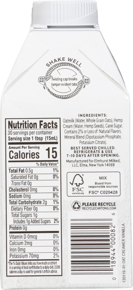 slide 9 of 9, Elmhurst Plant Based French Vanilla Oat Creamer - 16 fl oz, 16 fl oz