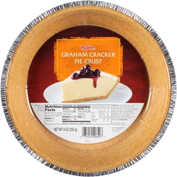 slide 1 of 1, Hy-vee Graham Cracker Pie Crust, 9 oz