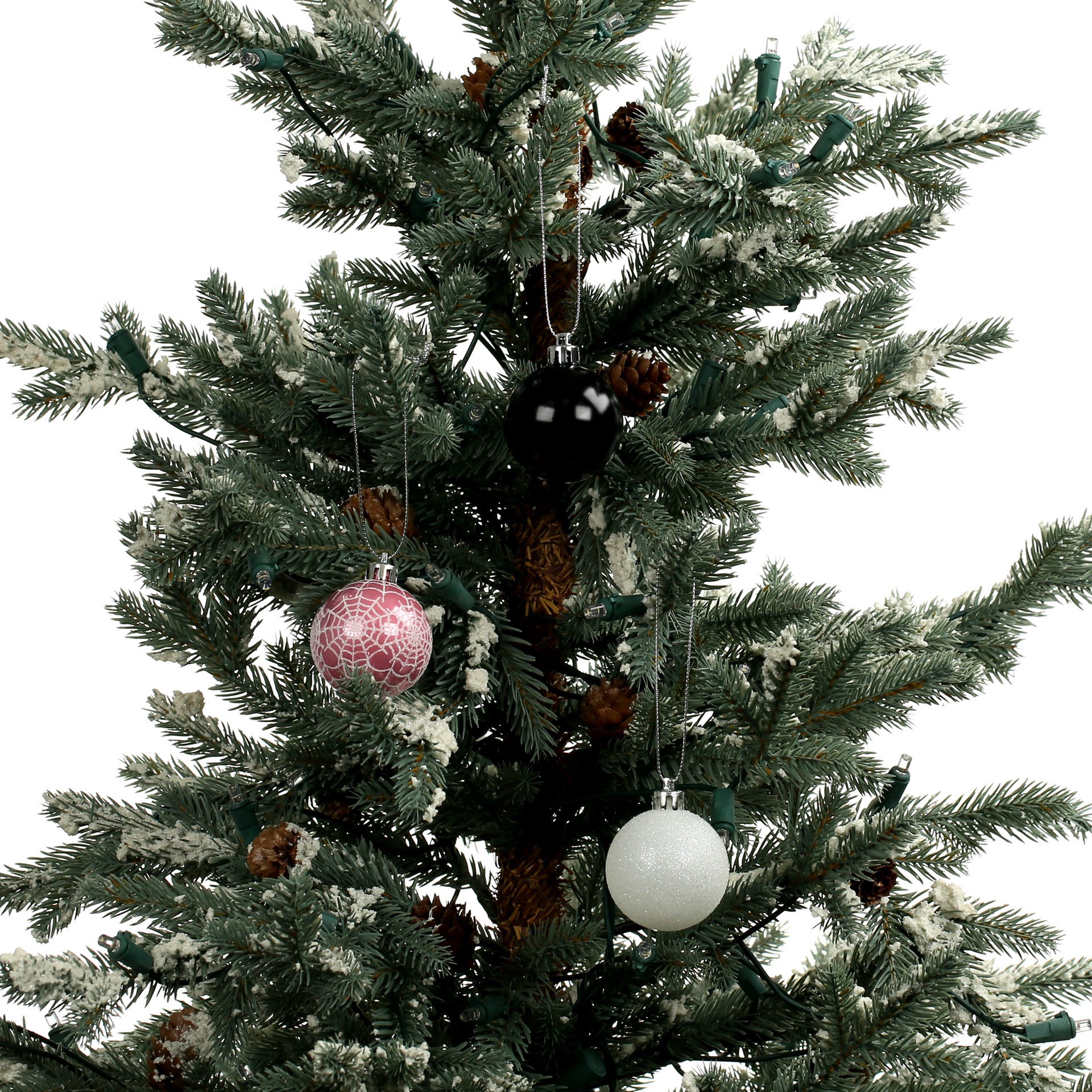 slide 3 of 3, 1.75" Pink, Black & White Halloween Ball Ornaments, 6ct. By Ashland, 6 ct
