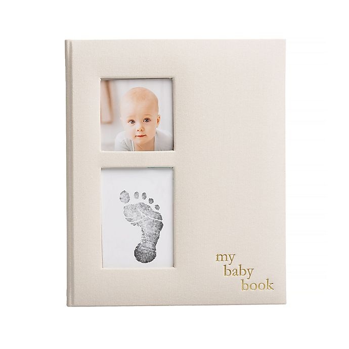 slide 1 of 10, Pearhead Baby Memory Book and Clean-Touch Ink Pad - Ivory Linen, 1 ct