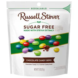 RUSSELL STOVER Sugar Free Chocolate Candy Gems, 7.5 oz. bag