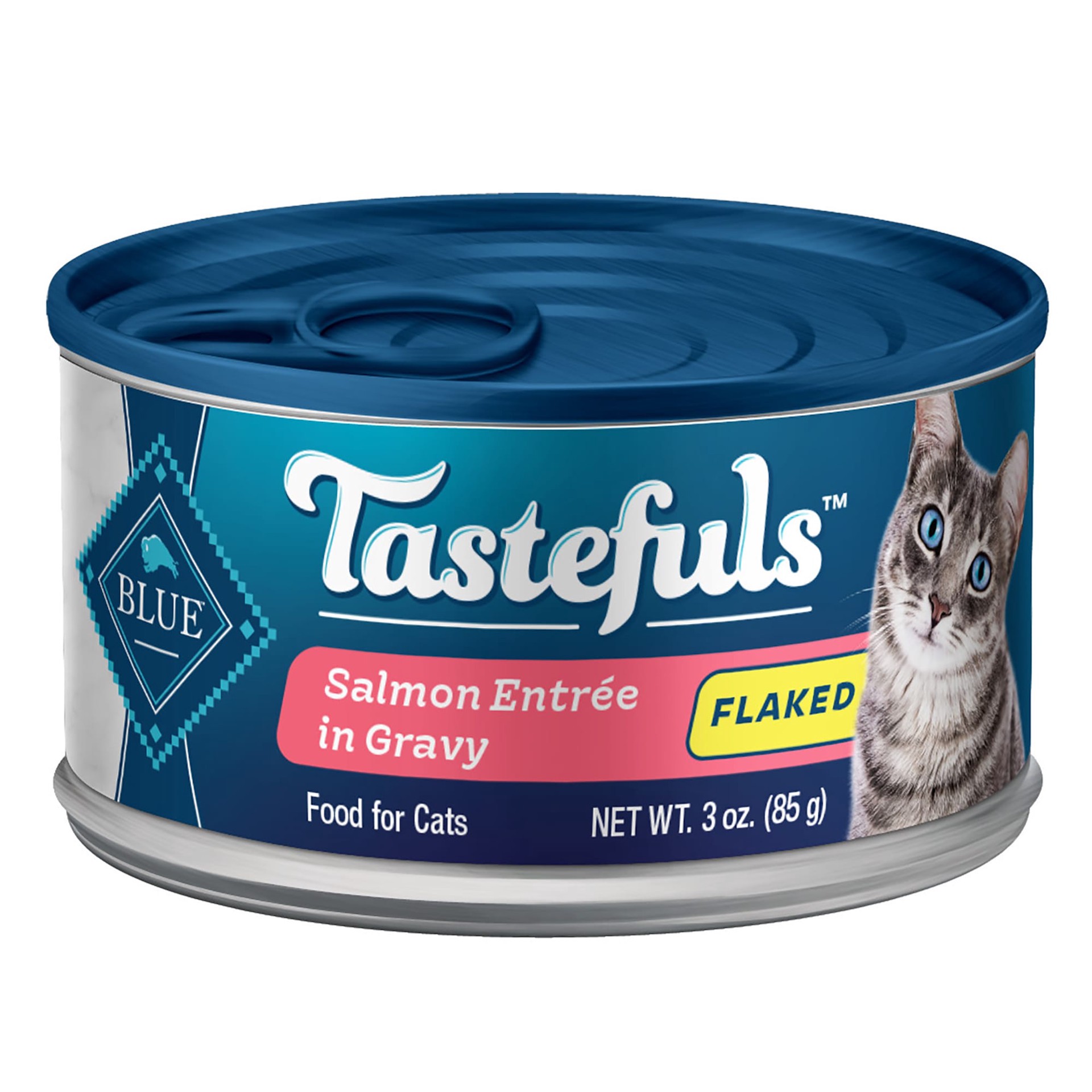 slide 1 of 2, Blue Buffalo Tastefuls Wet Cat Food Flaked Salmon Filet Entrée In Gravy, 3 oz