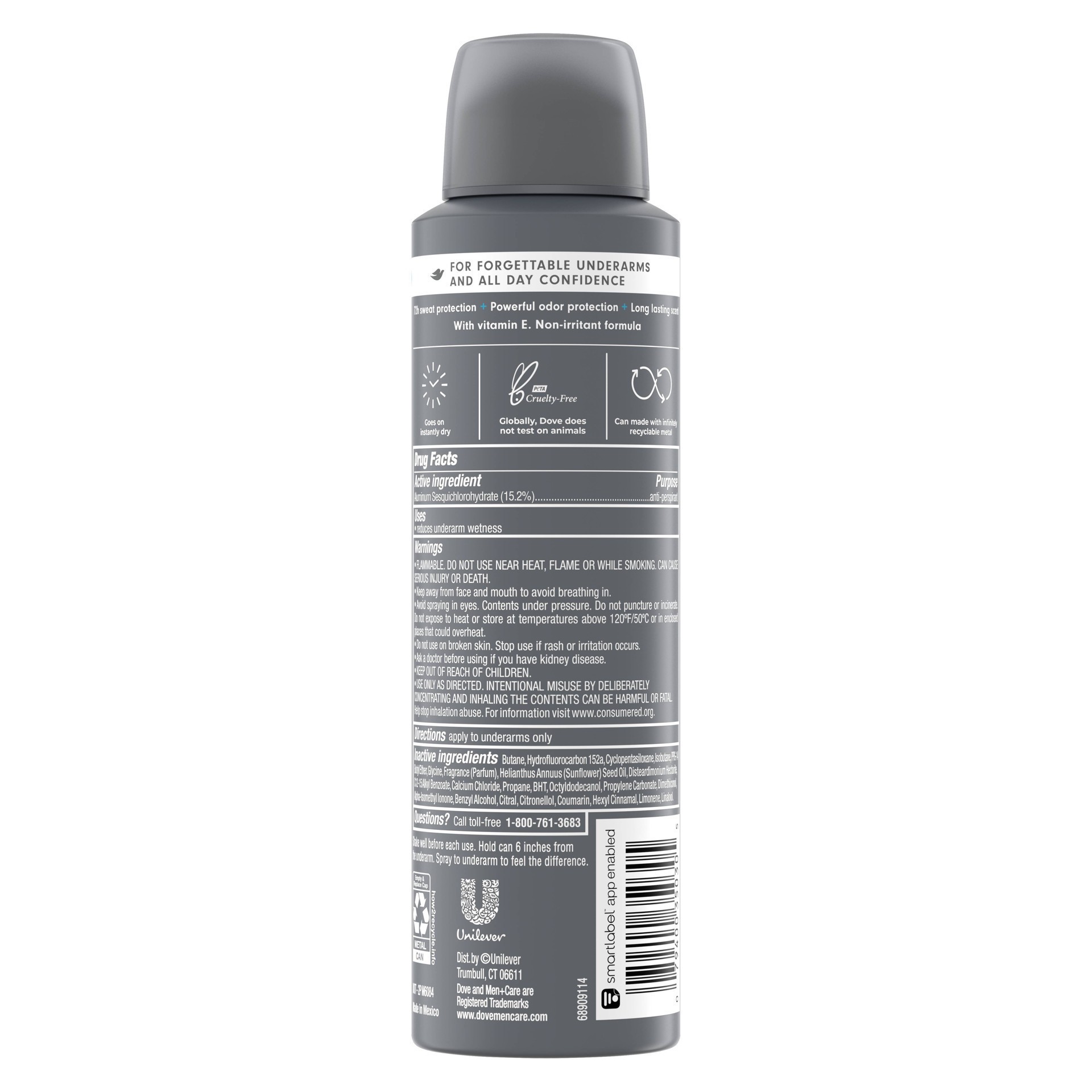 slide 5 of 11, Dove Men+Care Clean Comfort Dry Spray Antiperspirant, 3.8 oz
