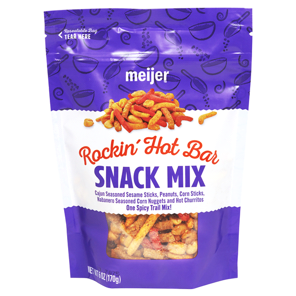 slide 1 of 1, Meijer Rockin' Hot Bar Snack Mix, 6 oz