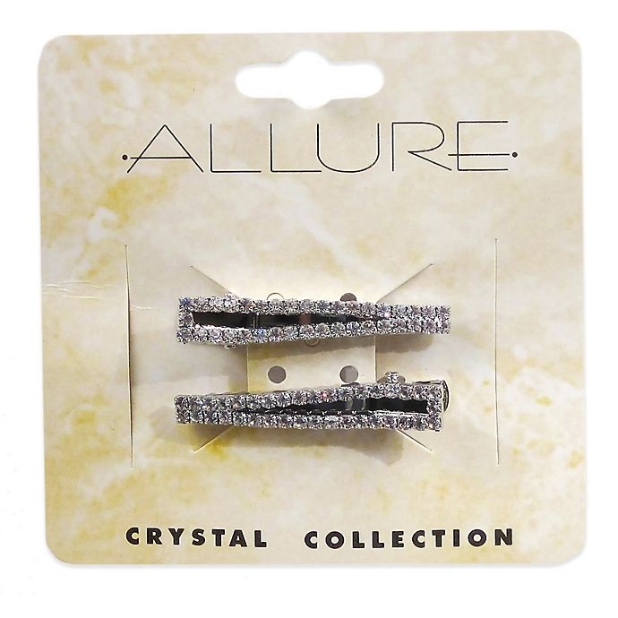 slide 1 of 1, Allure Salon Hair Clips with Crystal, 2 ct
