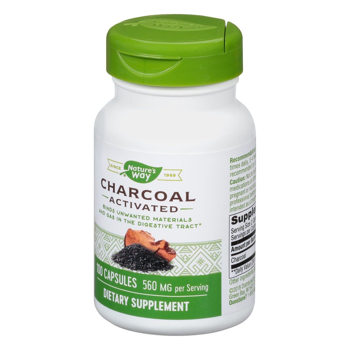 slide 2 of 9, Nature's Way Capsules 560 mg Charcoal Activated 100 ea, 100 ct