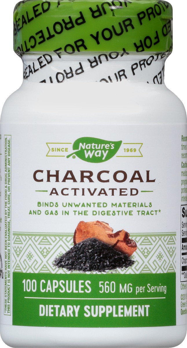 slide 9 of 9, Nature's Way Capsules 560 mg Charcoal Activated 100 ea, 100 ct