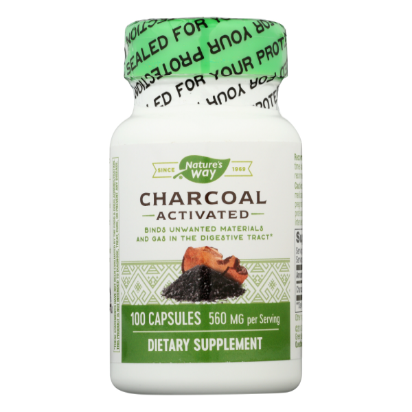 slide 1 of 9, Nature's Way Capsules 560 mg Charcoal Activated 100 ea, 100 ct