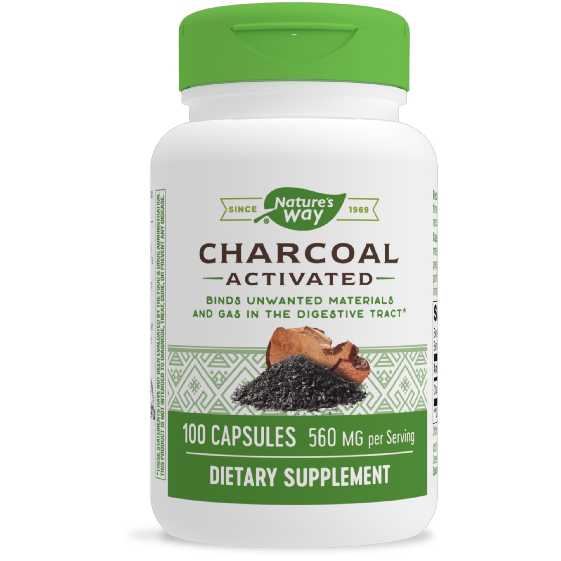 slide 1 of 9, Nature's Way 560 mg Activated Charcoal 100 Capsules, 100 ct