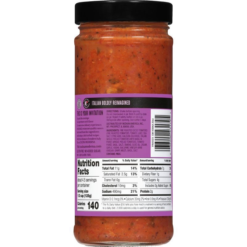 slide 4 of 5, Cucina Moderna Fire Roasted Vodka Sauce 20 oz, 12 ct; 20 oz