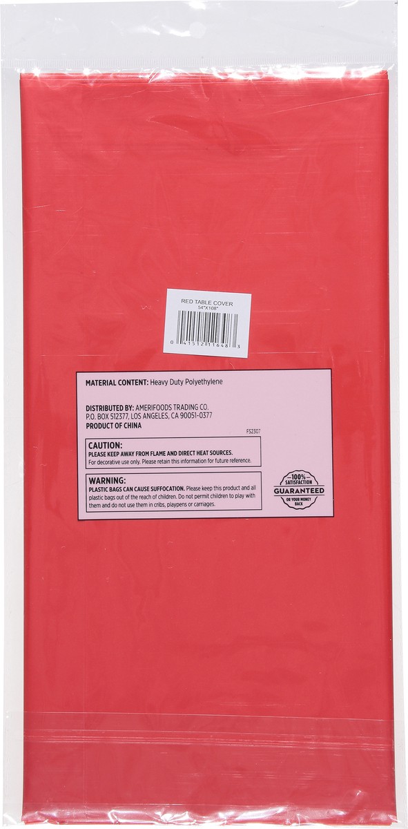 slide 9 of 12, First Street Class Red Plastic Table Cover 54X108, 1 ct