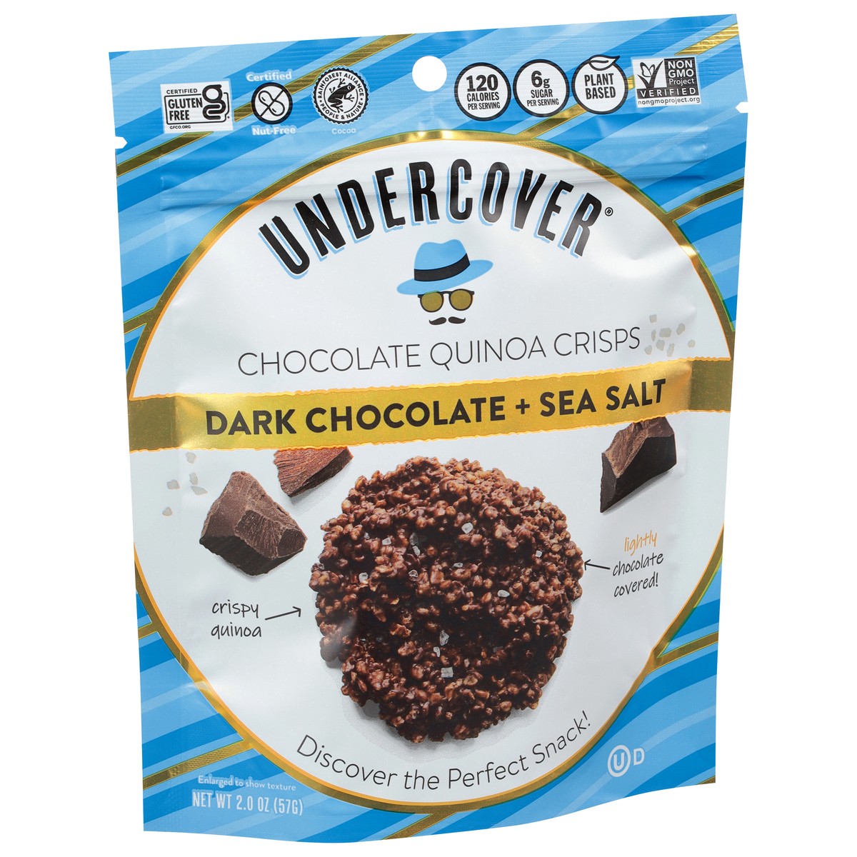 slide 2 of 11, Undercover Crispy Quinoa Dark Chocolate Sea Salt, 2 oz