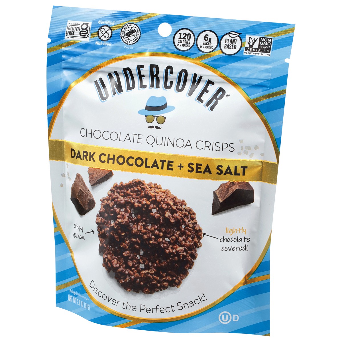 slide 4 of 11, Undercover Crispy Quinoa Dark Chocolate Sea Salt, 2 oz