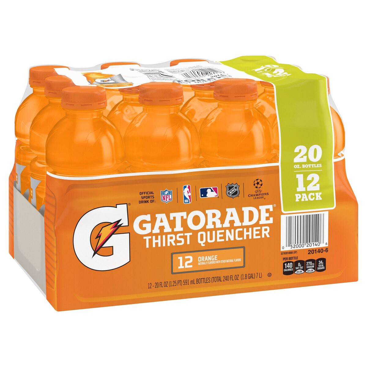 slide 2 of 4, Gatorade Thirst Quencher Orange 20 Fl Oz 12 Count, 240 oz
