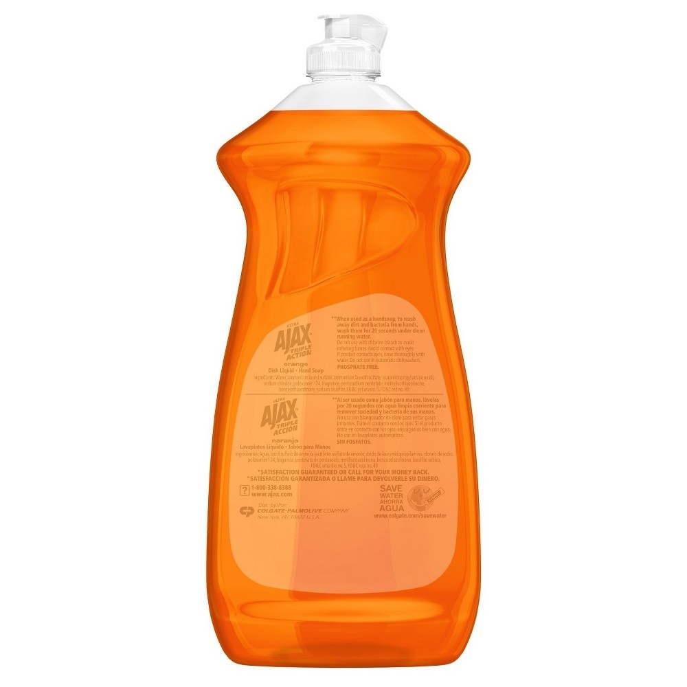 slide 3 of 5, Ajax Antibacterial Dishwashing Detergent Orange, 28 oz