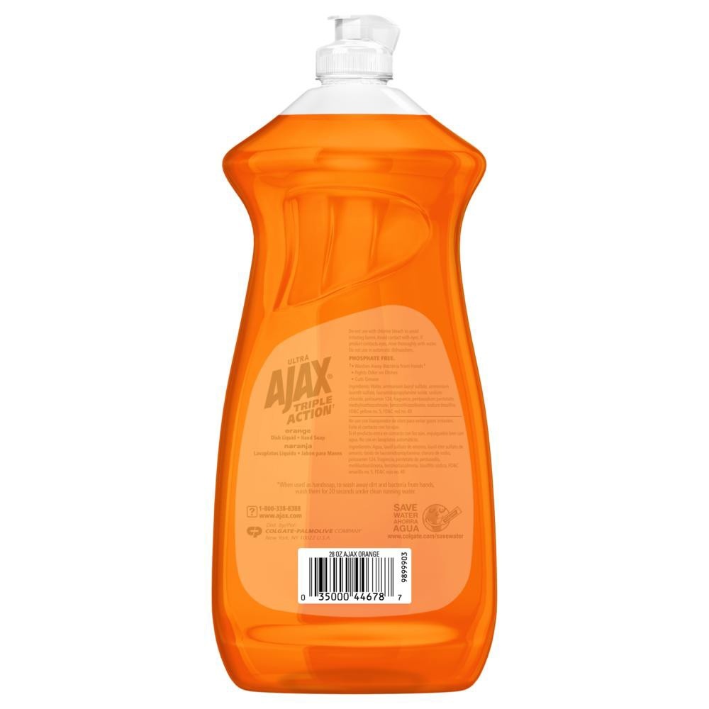 slide 4 of 5, Ajax Antibacterial Dishwashing Detergent Orange, 28 oz