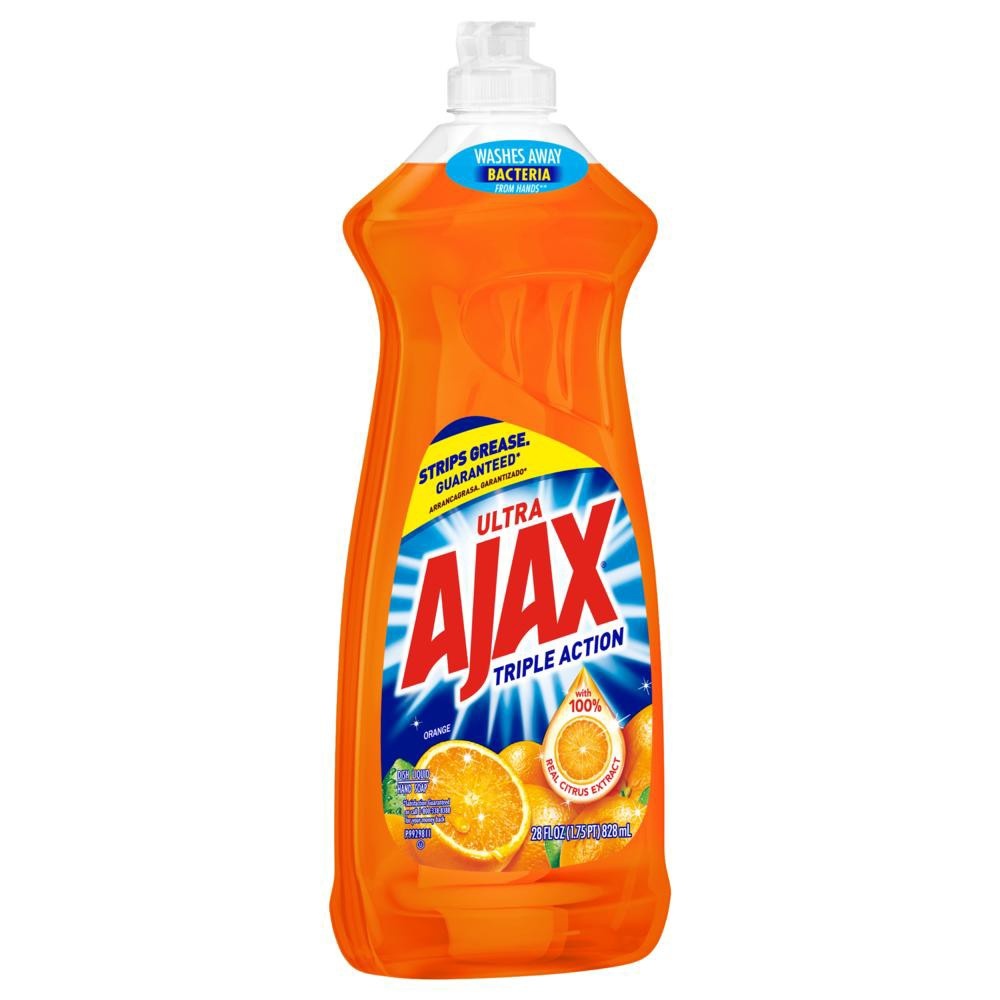 slide 5 of 5, Ajax Antibacterial Dishwashing Detergent Orange, 28 oz