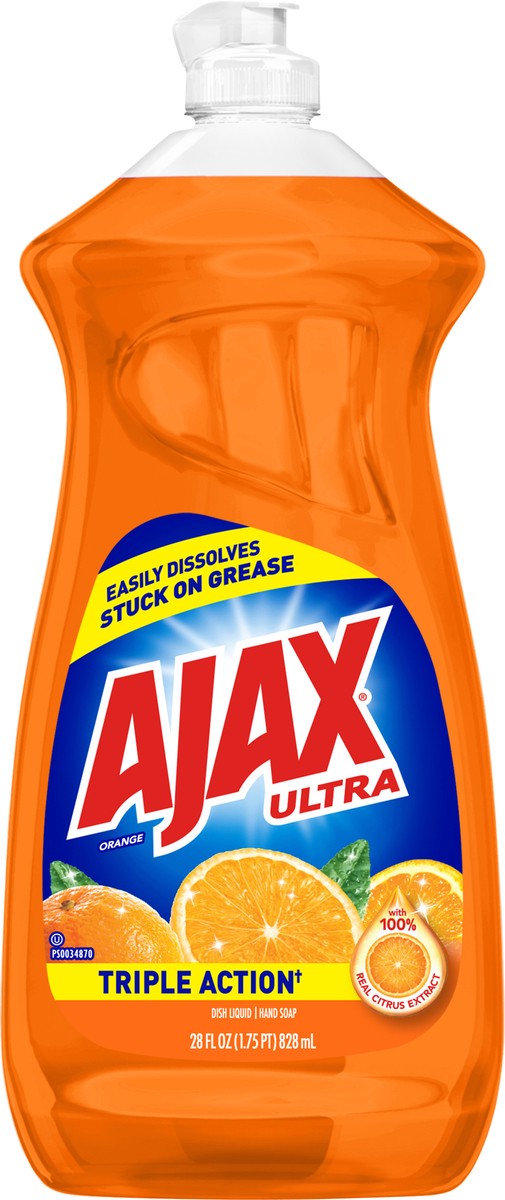 slide 7 of 8, Ajax Ultra Triple Action Liquid Dish Soap, Orange - 28 Fluid Ounce, 28 fl oz