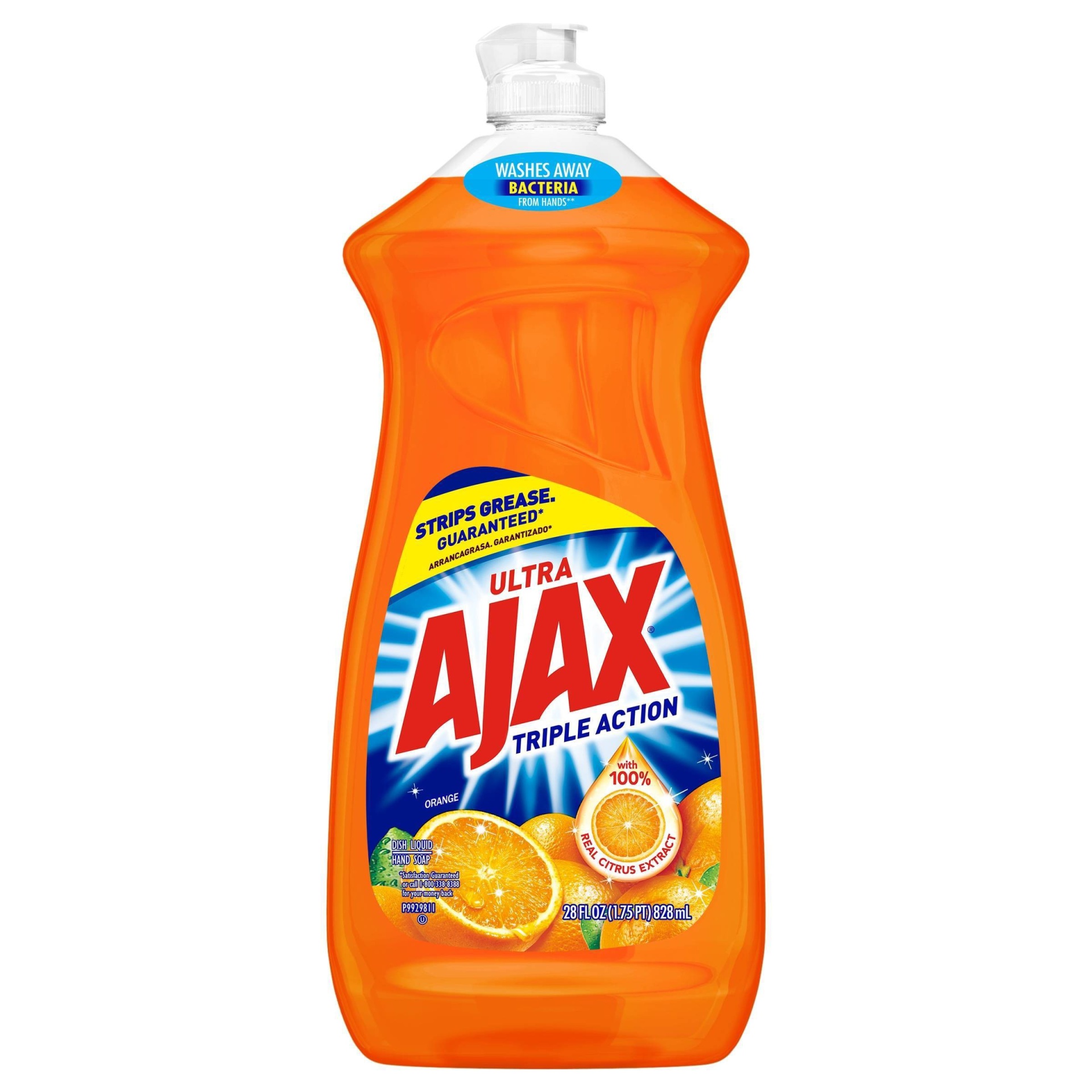 slide 1 of 5, Ajax Antibacterial Dishwashing Detergent Orange, 28 oz