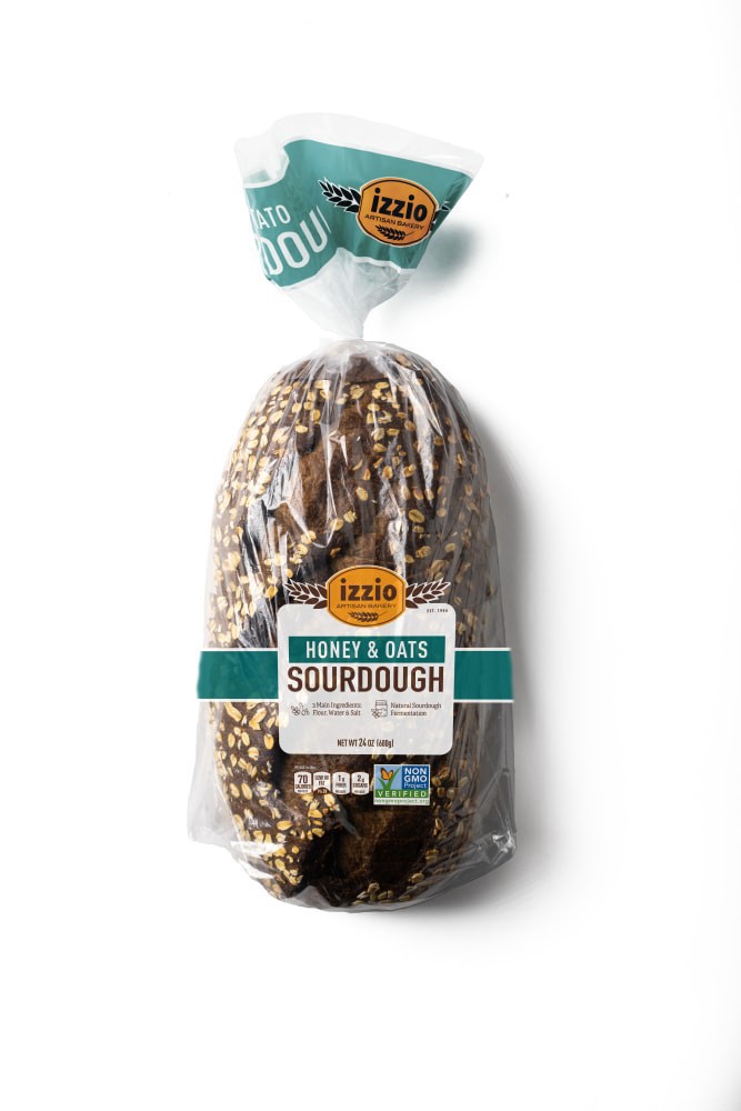 slide 1 of 1, Izzio Artisan Bakery Honey & Oats Sourdough 24 oz, 