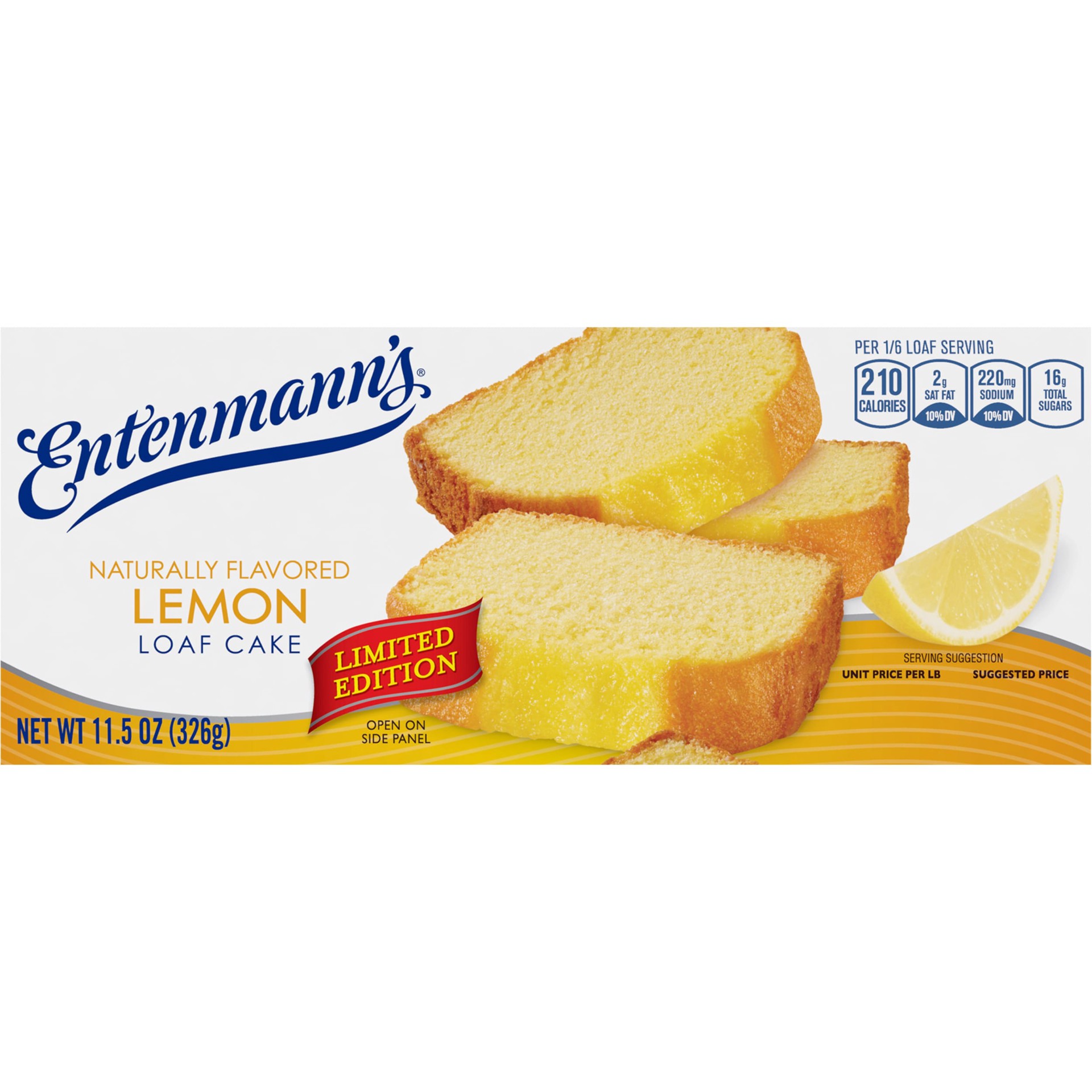 slide 1 of 5, Entenmann's Lemon Loaf Cake, 11.5 oz, Loaf Cake, Box, 11.5 oz