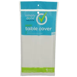 Simply Done White Plastic Table Cover
