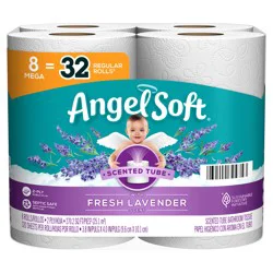 Angel Soft Toilet Paper with Fresh Lavender Scented Tube, 8 Mega Rolls