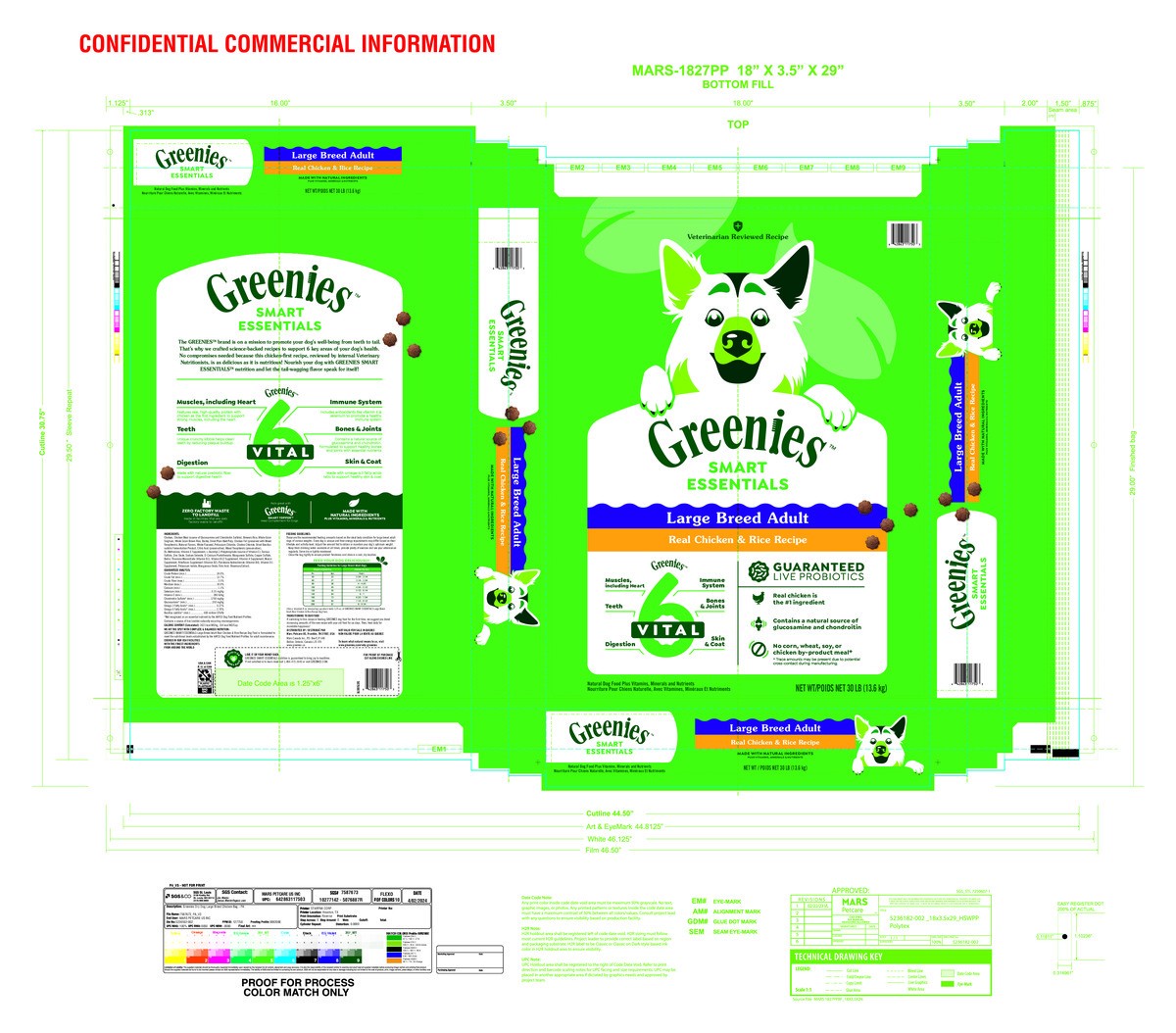 slide 13 of 15, Greenies Smart Essentials Adult Large Breed High Protein Dry Dog Food Real Chicken & Rice Recipe, 30 lb. Bag, 30 lb