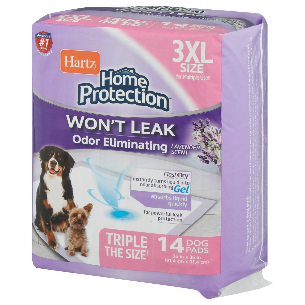 slide 8 of 9, Hartz Home Protection Lavender Scent 3XL Dog Pads 14 Each, 14 ct