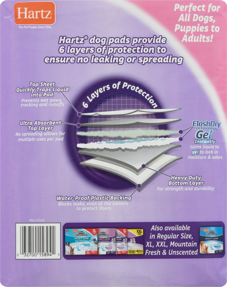 slide 3 of 9, Hartz Home Protection Lavender Scent 3XL Dog Pads 14 Each, 14 ct