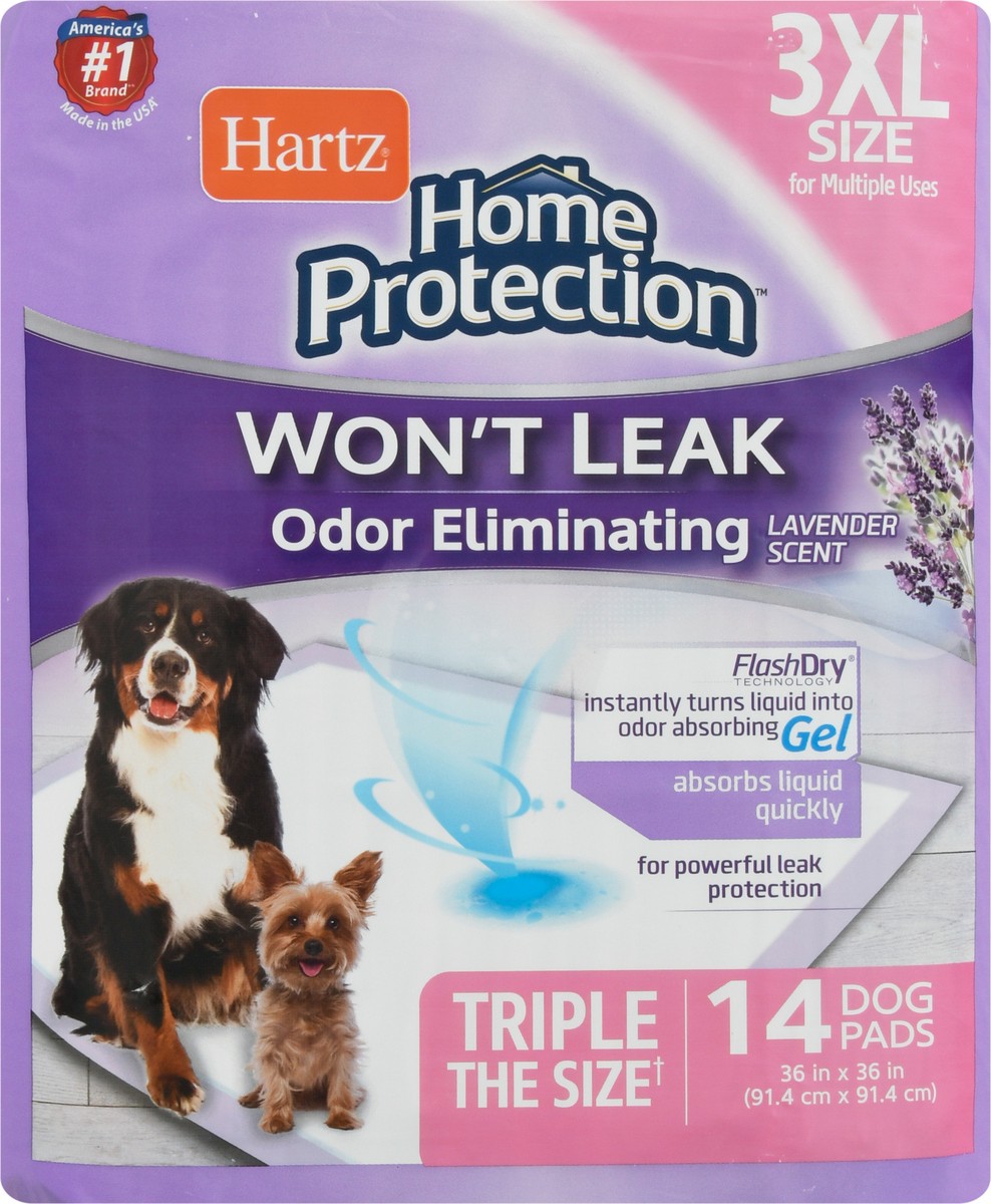 slide 5 of 9, Hartz Home Protection Lavender Scent 3XL Dog Pads 14 Each, 14 ct