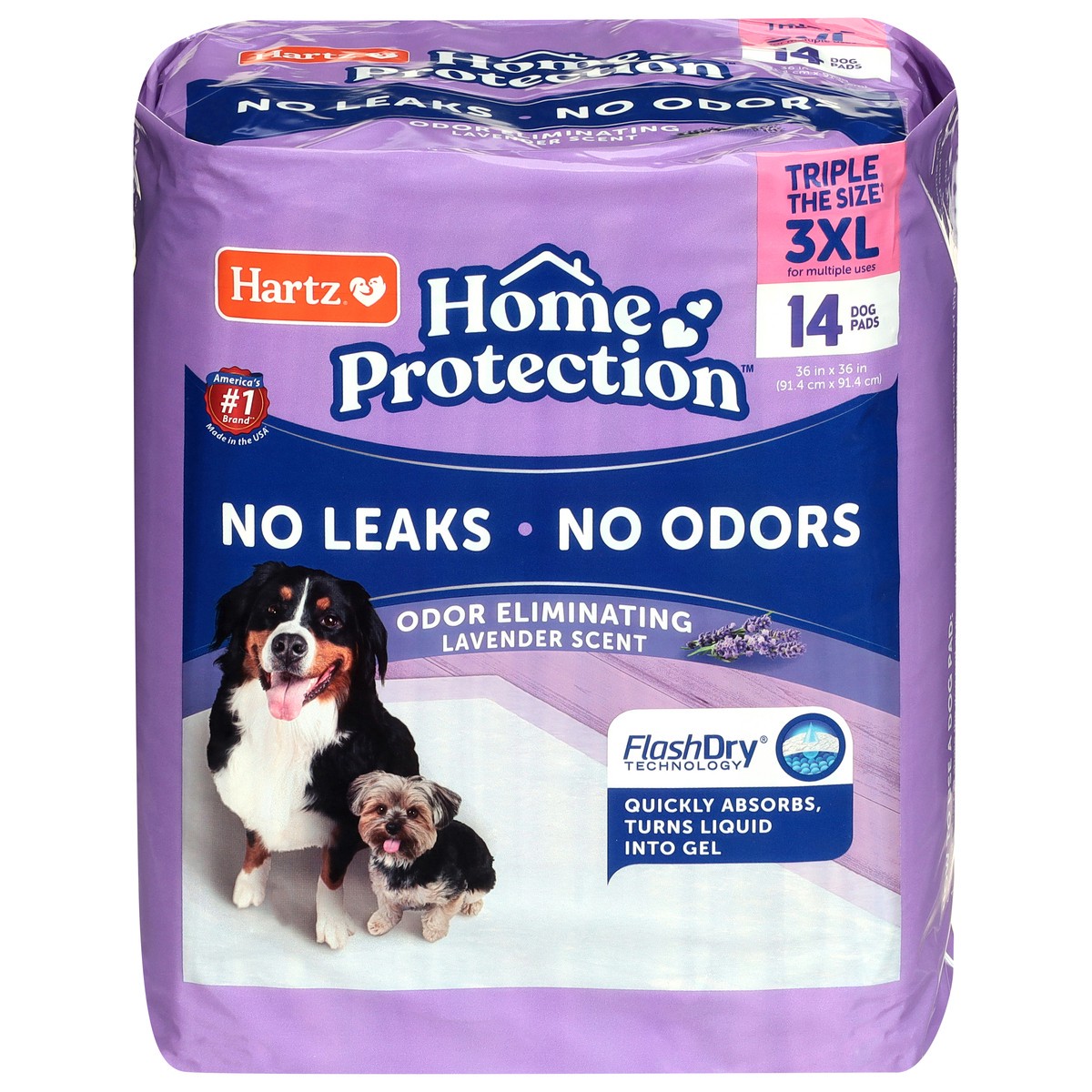 slide 1 of 9, Hartz Home Protection Lavender Scent 3XL Dog Pads 14 Each, 14 ct