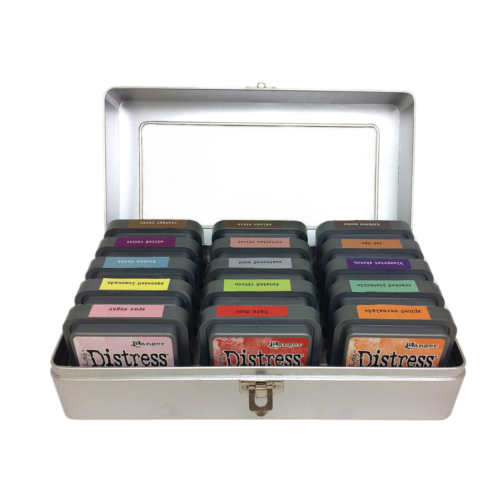 slide 3 of 6, Tim Holtz Distress Ink Pad Storage Tin, 12 in x 5.1875 in