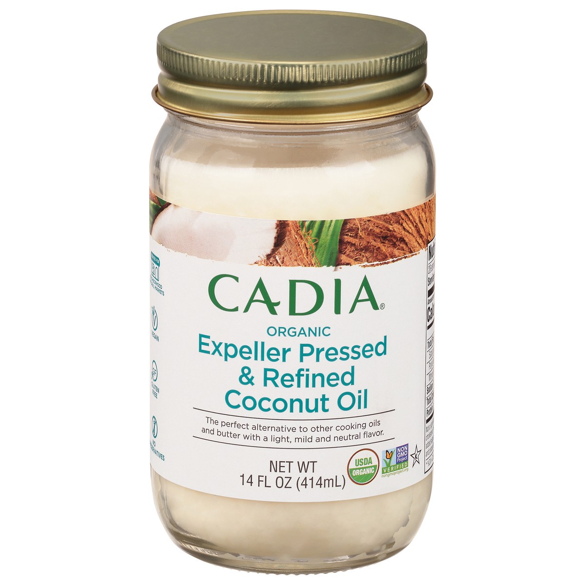 slide 1 of 13, Cadia Expeller Pressed & Refined Organic Coconut Oil 14 fl oz, 14 fl oz