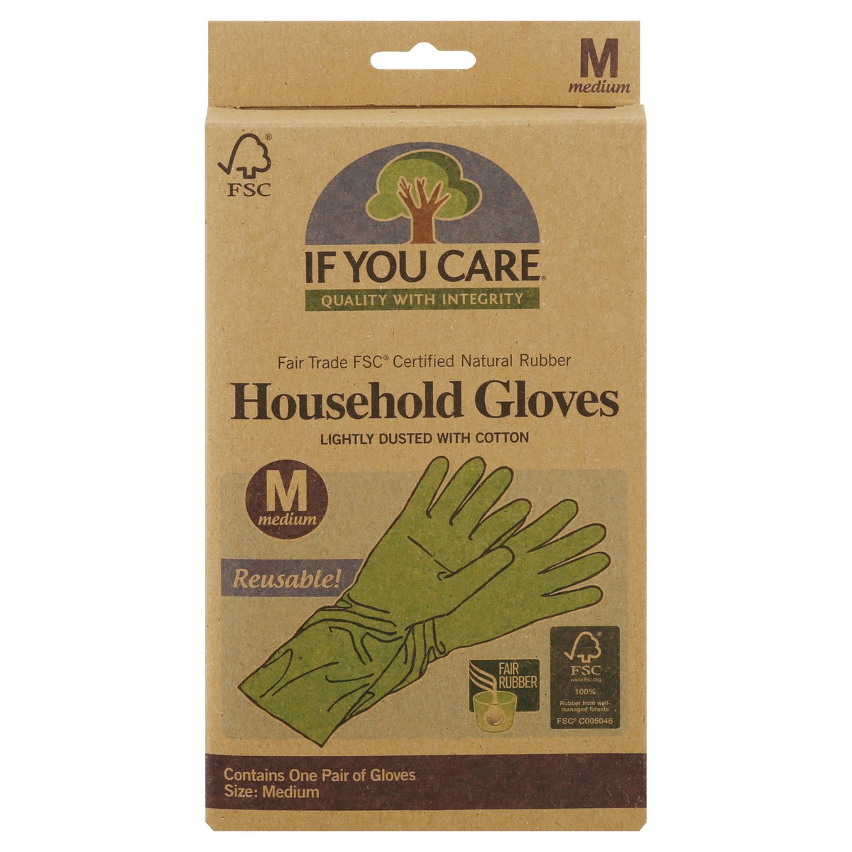 slide 1 of 9, If You Care Household Gloves Medium 1 pr, 1 pr