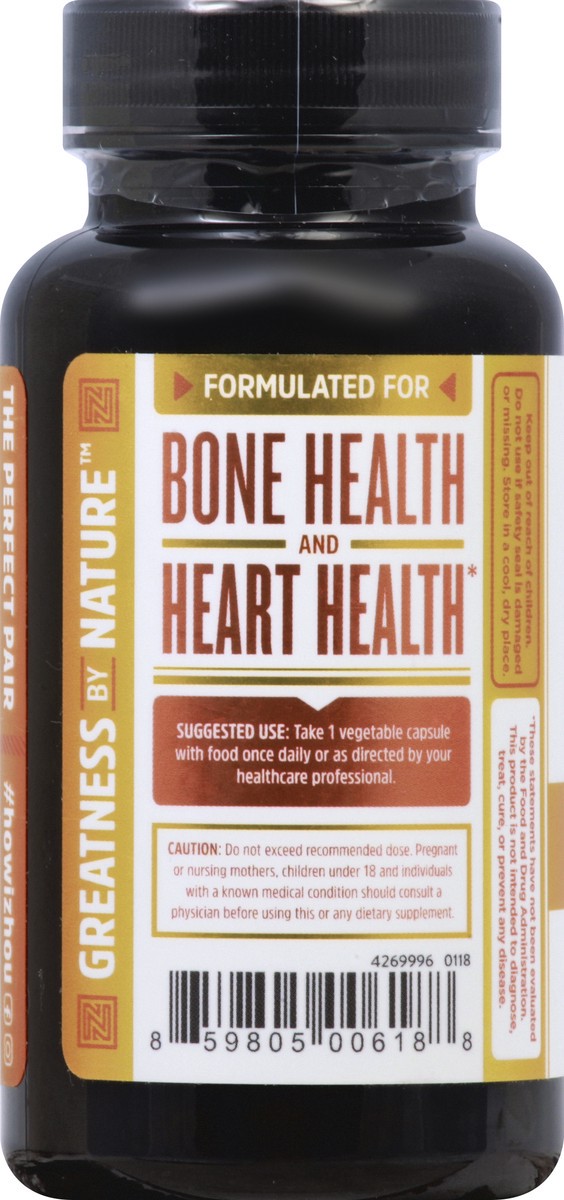 slide 4 of 7, Zhou Vitamin D3 + K2 60 Veggie Capsules, 60 ct