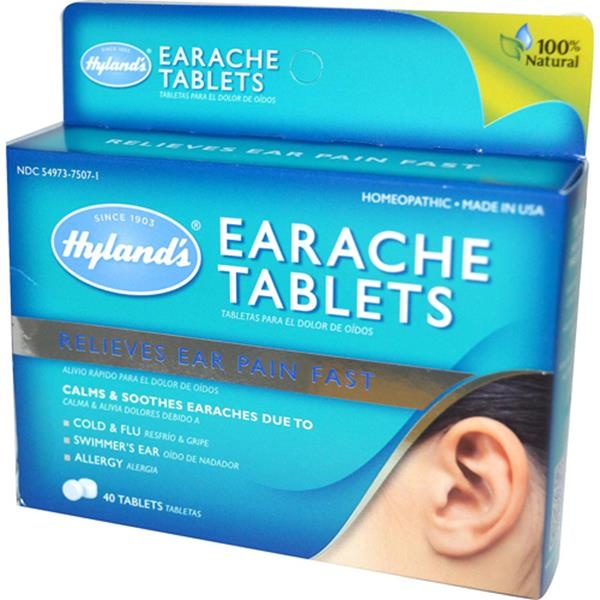 slide 1 of 1, Hyland's Homeopathic Earache Tablets, 40 ct