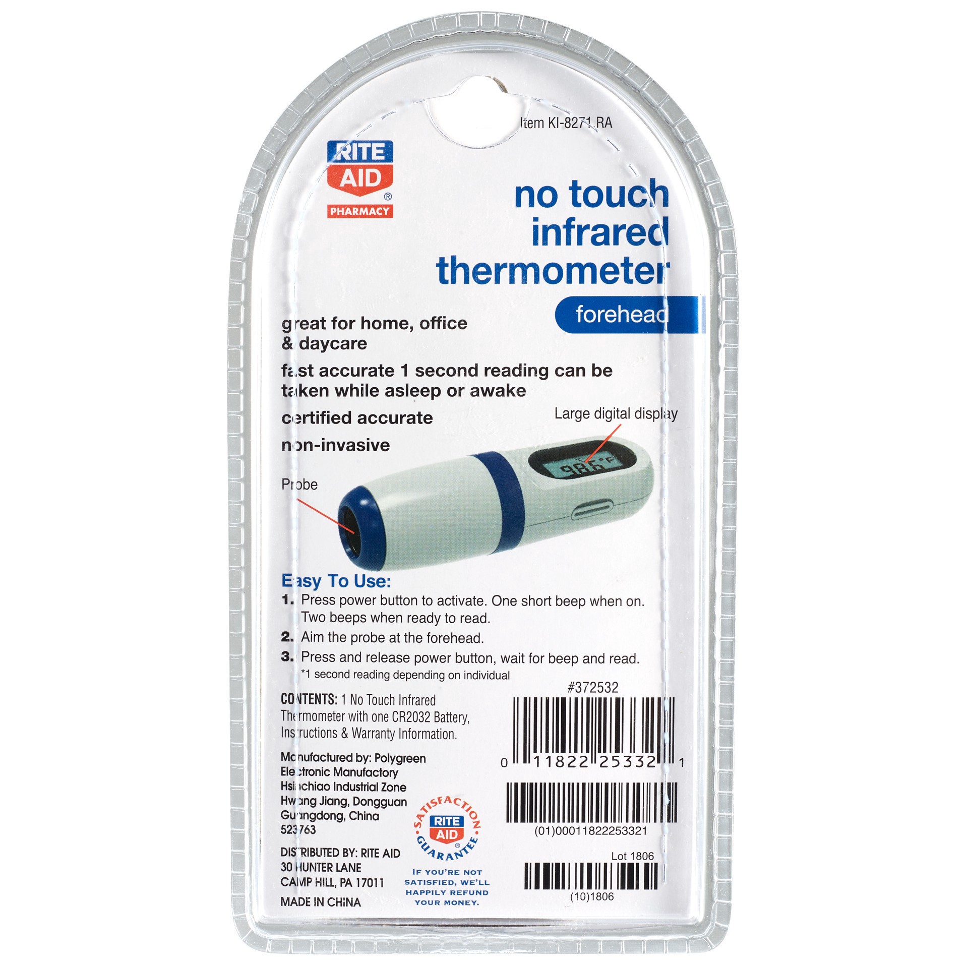 slide 2 of 2, Rite Aid Ra No Touch Thermometer, 1 ct