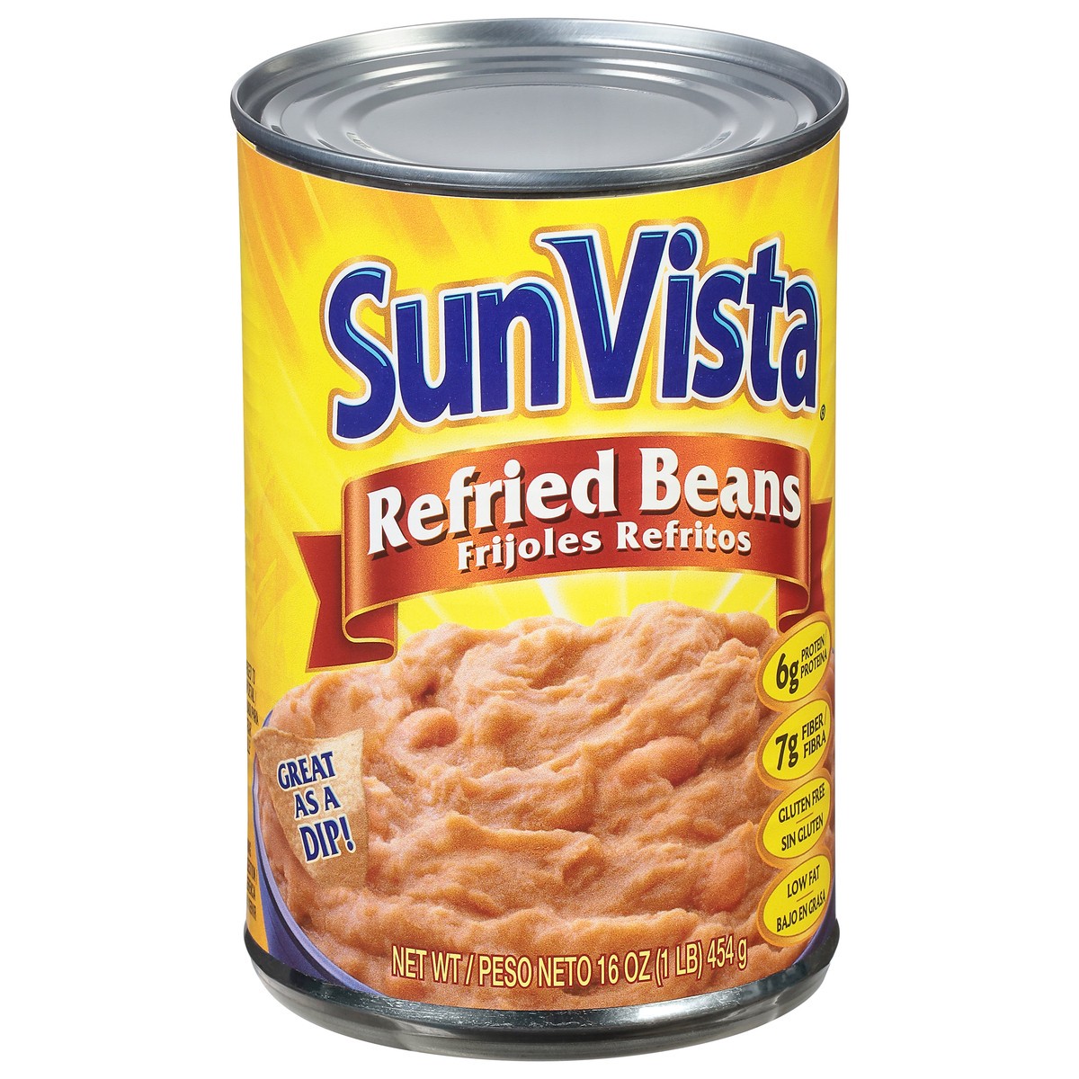 slide 3 of 9, SunVista Refried Beans 16 oz, 16 oz