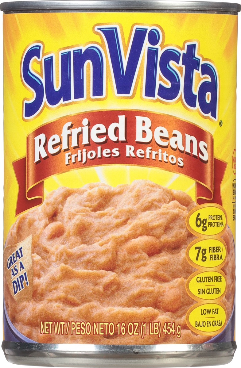 slide 2 of 9, SunVista Refried Beans 16 oz, 16 oz