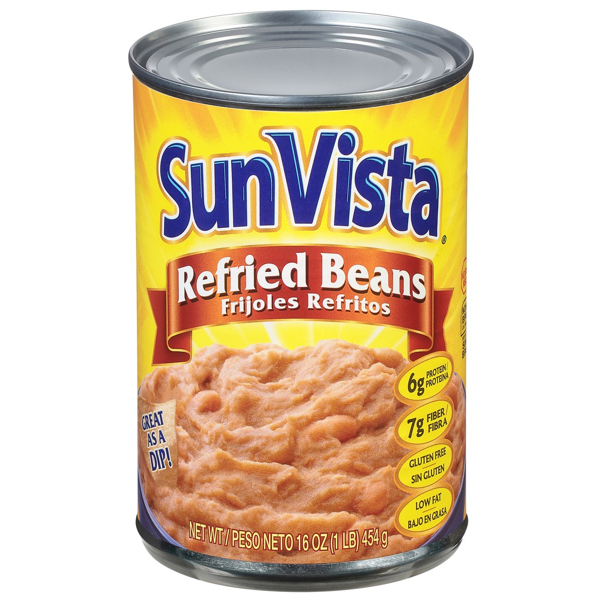 slide 1 of 9, SunVista Refried Beans 16 oz, 16 oz