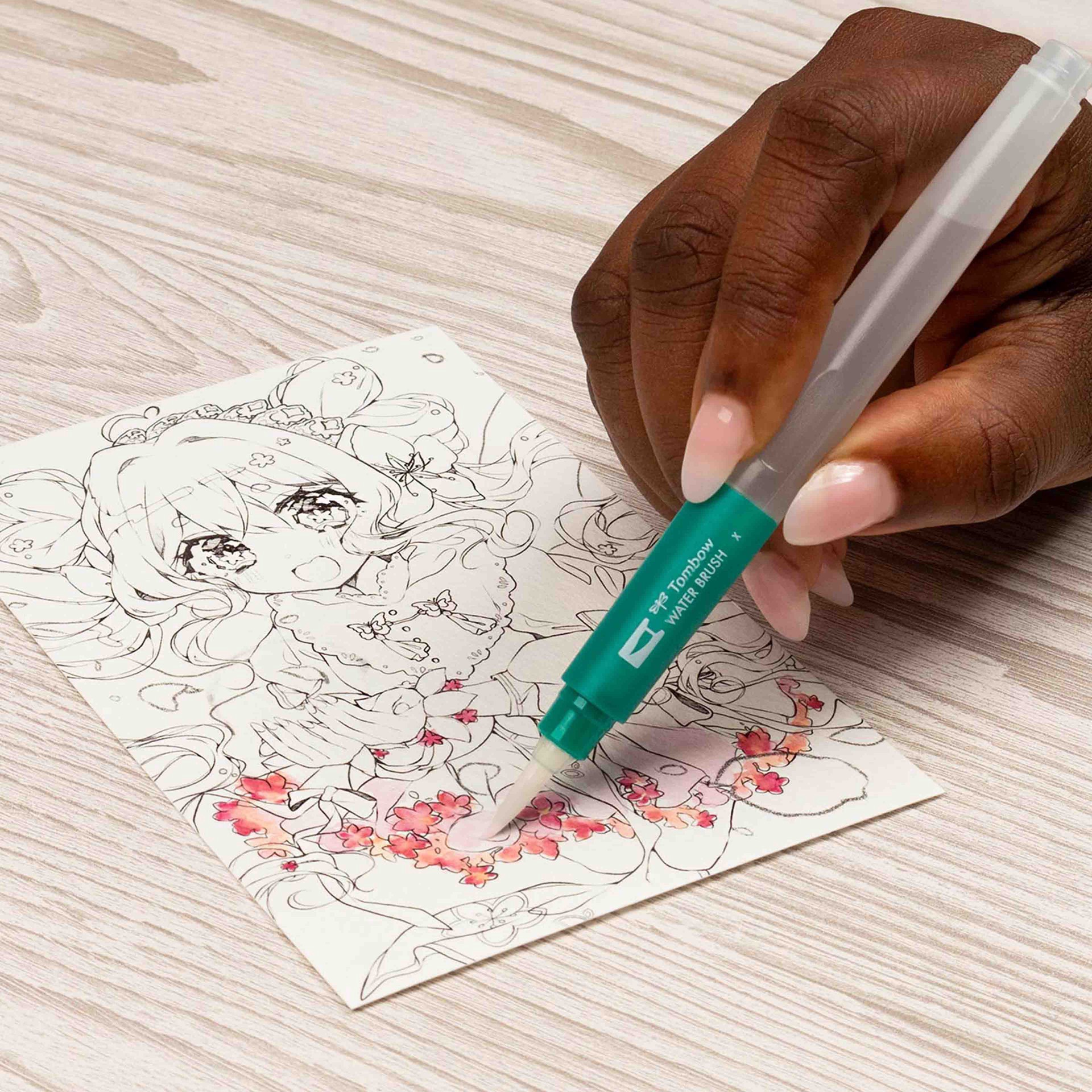 slide 12 of 12, Tombow Flowers Manga Illustration Dual Brush Pen Art Set, 1 ct