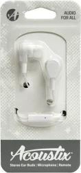 Acoustix Earbuds With Microphone - White