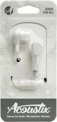 Acoustix Earbuds With Microphone - White