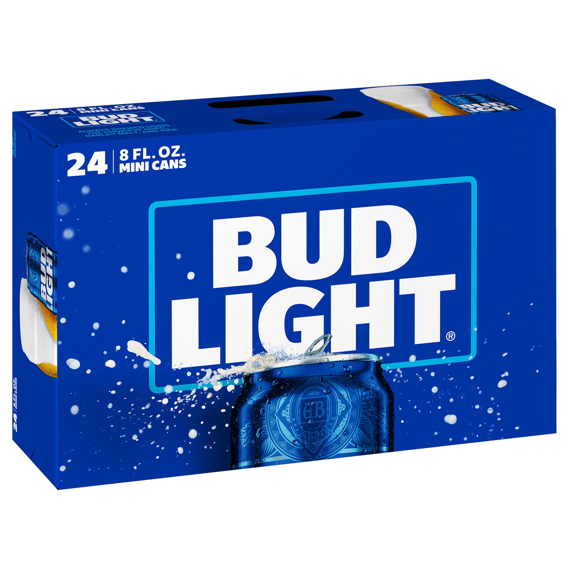 slide 1 of 8, Bud Light American Lager Beer 24 Pack, 8 fl oz Mini Cans, 24 ct; 8 fl oz