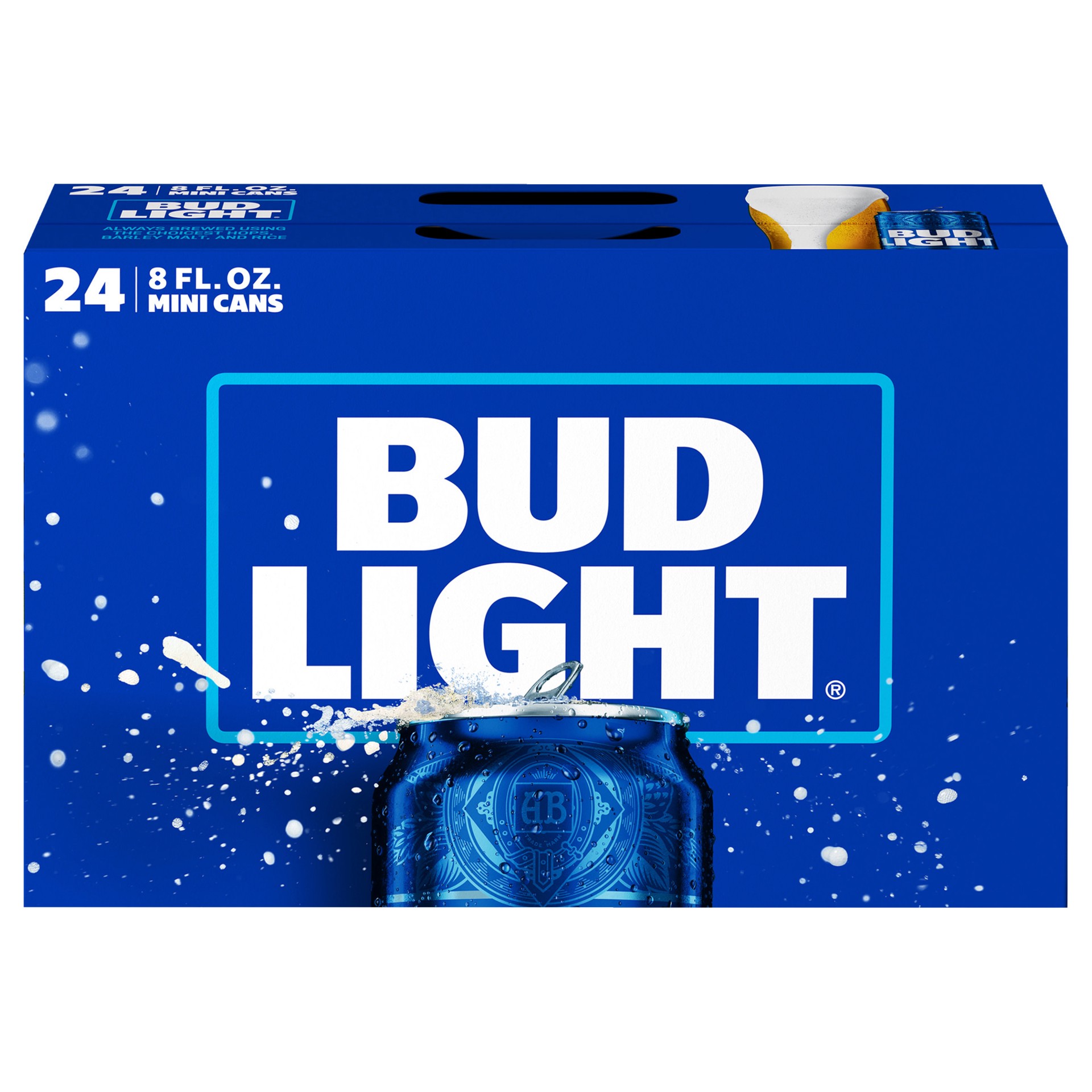 slide 1 of 8, Bud Light Beer, 24 Pack 8 fl. oz. Mini Cans, 24 ct; 8 fl oz