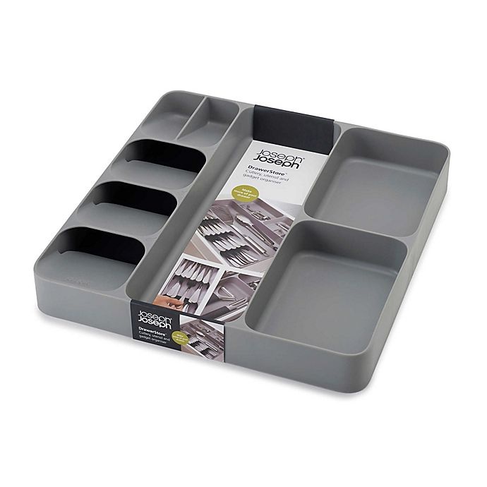 slide 1 of 5, Joseph Joseph DrawerStore Cutlery Organizer - Grey, 1 ct